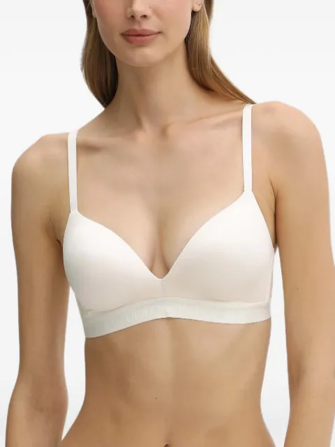 Emporio Armani logo-tape triangle bra White AF10891EW000442