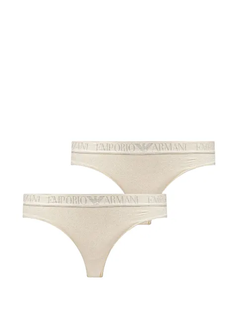 Armani Exchange logo-waistband thongs Neutrals AF10891EW000402