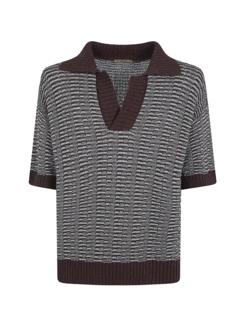 Nuur V-neck knitted T-shirt Brown 261MYA35024