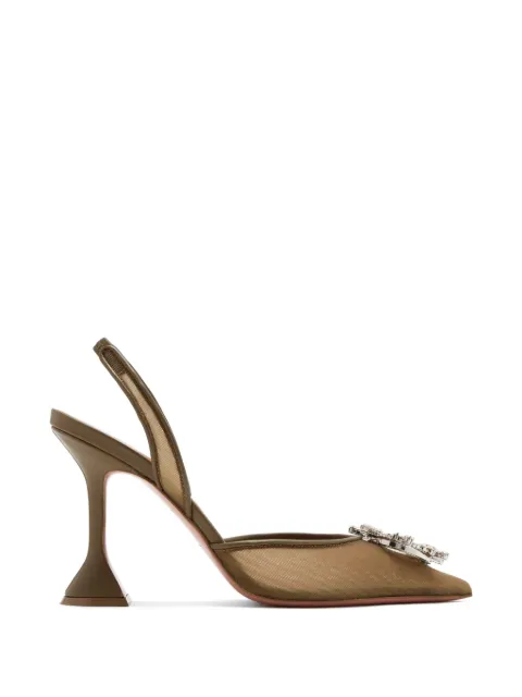 Amina Muaddi 70mm Begum heeled pumps Green 16S366017BEG