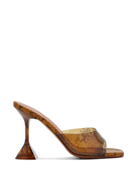 Amina Muaddi 95mm Lupita mules Brown 16S365974LUP