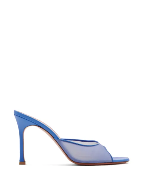 Amina Muaddi 95mm Alexa heeled mules White 16S365855ALE