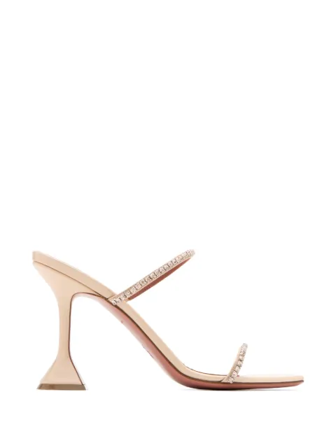 Amina Muaddi 95mm Gilda heeled sandals Neutrals 16S366084GIL