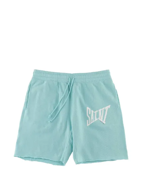 SAINT MXXXXXX drawstring raw-hem shorts Blue SMS230000057