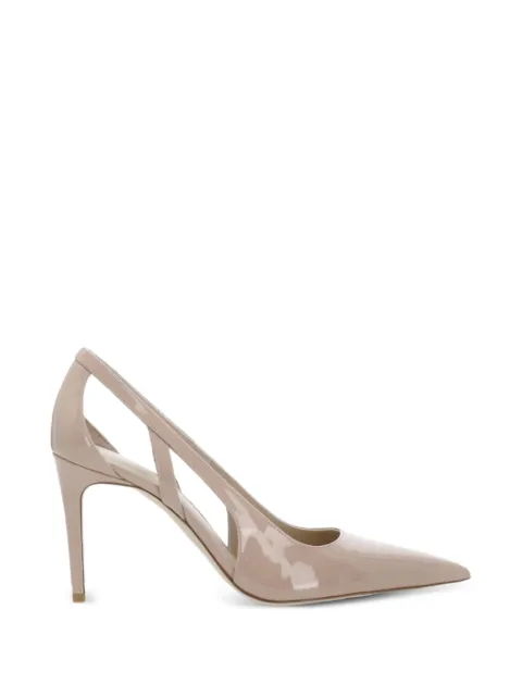 Stuart Weitzman cutout point-toe pumps Neutrals STUARTPOWERCUTOUT85PATENTBLUSHFUL