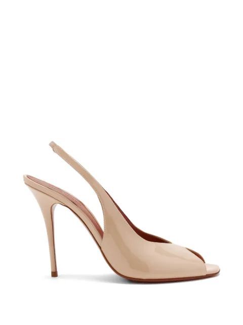 Amina Muaddi 105mm Kristina heeled mules Neutrals 16S366080KRI