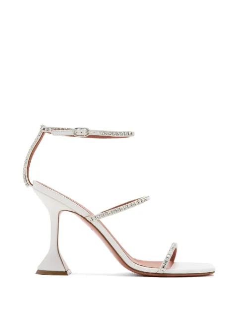 Amina Muaddi 95mm Gilda sandals White C9S332418GIL