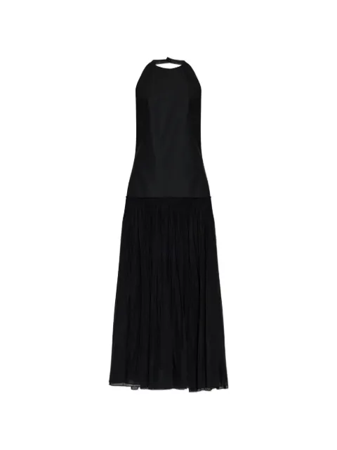 Róhe halterneck pleated maxi dress Black 41933047