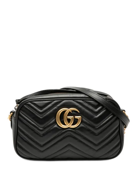 Gucci Pre-Owned 2016-2026 Small GG Marmont Matelasse Leather crossbody bag Black HIYDWRICXSJ7K7DC