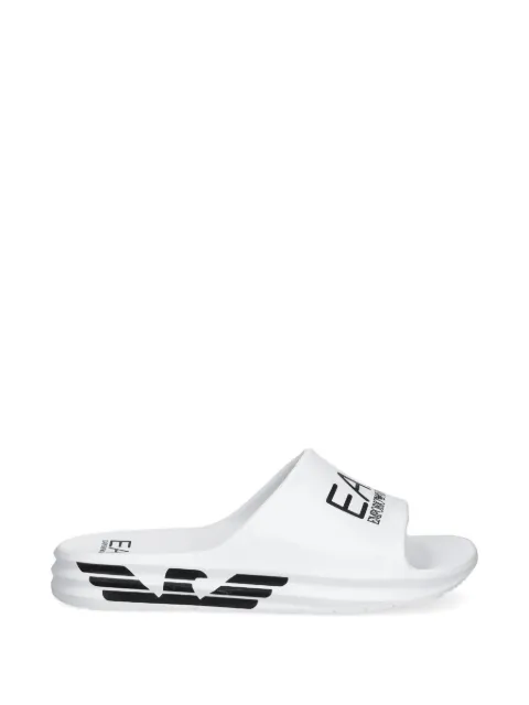 Ea7 Emporio Armani logo-print slides White 7X000356AF18618