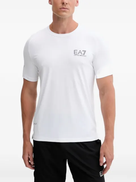 Ea7 Emporio Armani logo-print crew-neck T-shirt White PJEMZ8NPT22