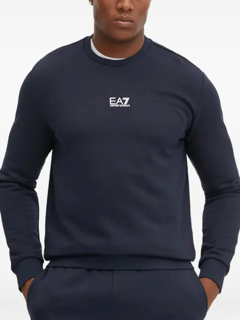 Ea7 Emporio Armani logo crew-neck sweatshirt Blue 8NPM34PJVTZ