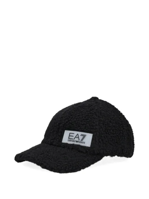 Ea7 Emporio Armani Contemporary Sport baseball logo-patch shearling-effect cap Black 7W000710AF16077