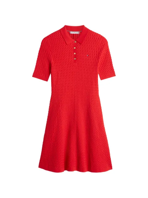 Tommy Hilfiger cable-knit polo dress Red WW0WW48684SNE