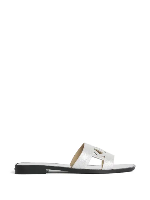 Karl Lagerfeld glitter-effect slides Silver KL80402