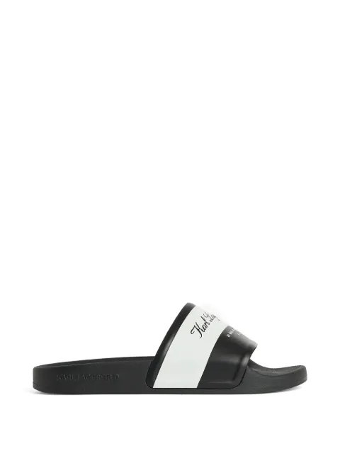 Karl Lagerfeld Kondo 2.0 logo-print slides Black KL80923