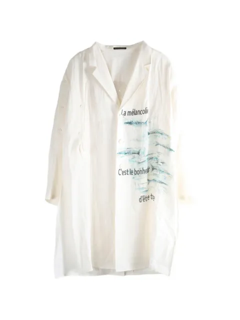 Yohji Yamamoto printed coat Neutrals HKJ20308
