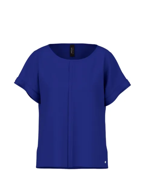 MARCCAIN pleat-detail short-sleeve blouse Blue AA5102W90