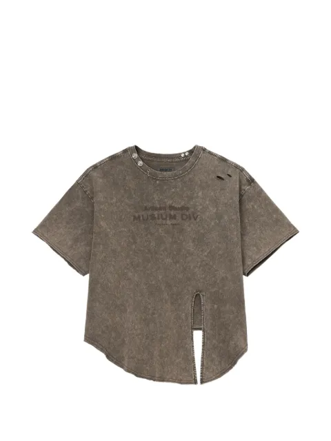Musium Div. distressed split-back T-shirt Brown MMUTEW01251X