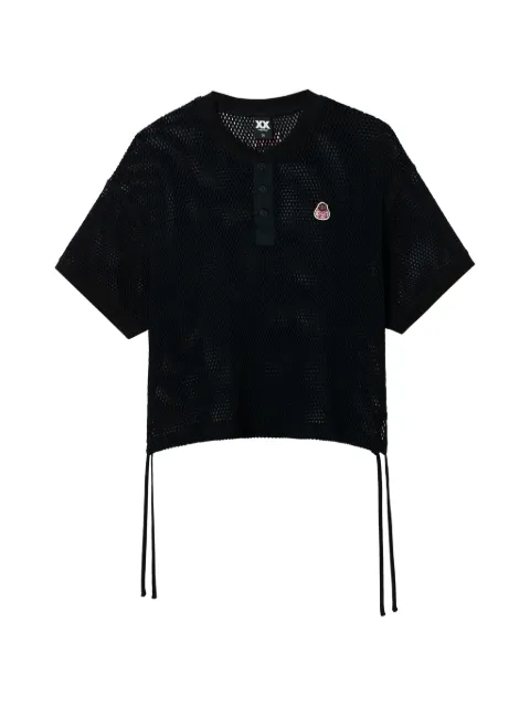 FINGERCROXX mesh drawstring T-shirt Black FFXTEW01409X