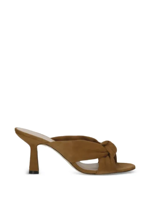 Stuart Weitzman Playa knot sandals Brown SOPLAYASLIDE75SUEDETOASTEDALMOND