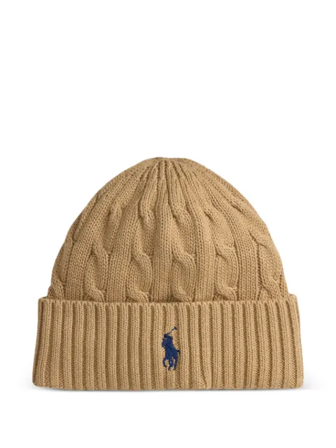 Polo Ralph Lauren cable-knit beanie hat Brown 455P18102002