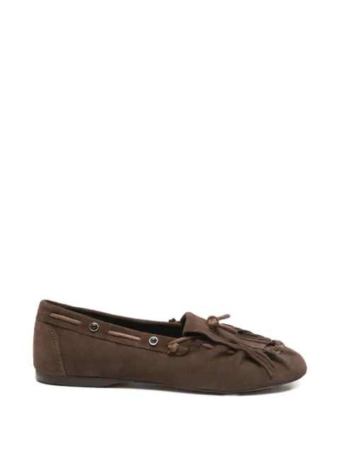 Posa fringe-detail loafers Brown PW77
