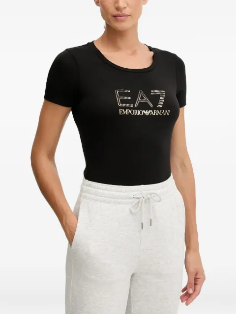 Ea7 Emporio Armani embellished-logo T-shirt Black TJDQZ8NTT67