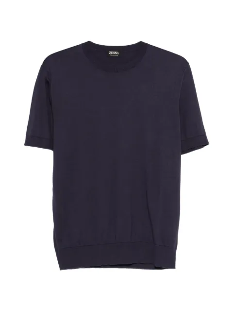 Zegna short-sleeved knitted T-shirt Blue UHC90A3C10