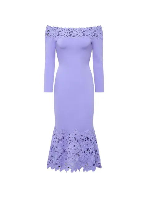 Theia lace knit midi dress Purple 88115684