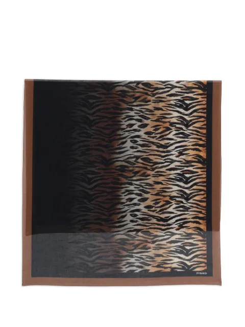 PINKO tiger-print bordered scarf Black 106689A39O