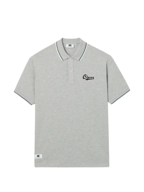 CHOCOOLATE piped embroidered polo shirt Grey B1XPOM00780X