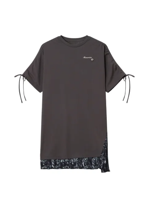 Musium Div. tie-detail pleated dress Grey MMUDSW01282X