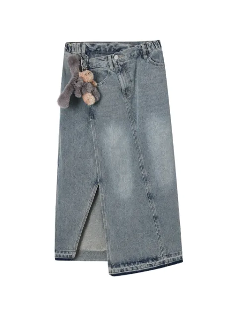 izzue split cotton skirt Blue IZXSKW00814X
