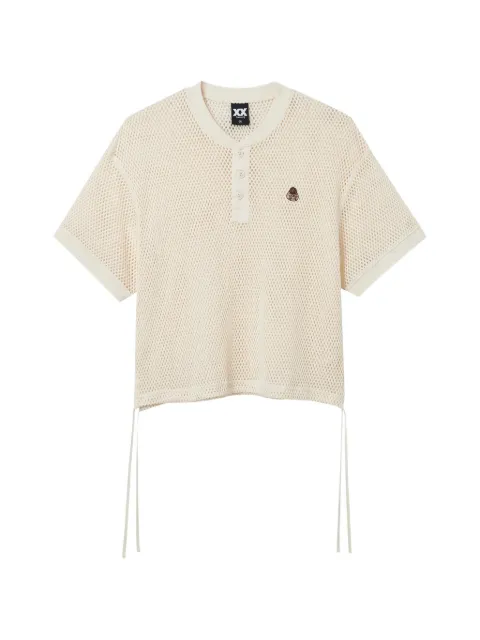 FINGERCROXX drawstring mesh T-shirt Neutrals FFXTEW01409X