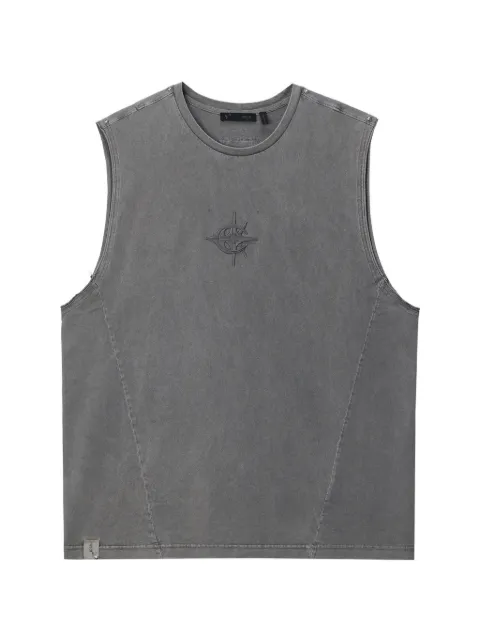 FIVE CM embroidered sleeveless T-shirt Grey 5CXVTM00437X