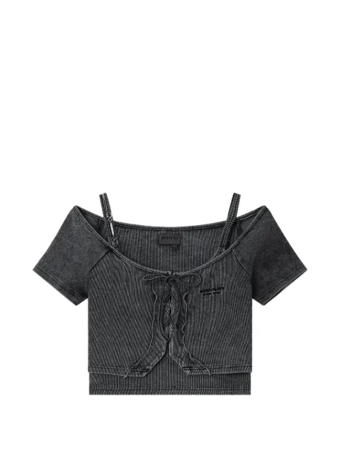Musium Div. shoulder straps crop top Grey MMUTEW01260X