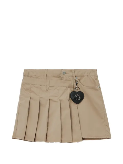 Musium Div. pleated heart-charm shorts Neutrals MMUSPW01238X