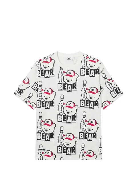 CHOCOOLATE bear bowling print T-shirt White B1XTEM00745X