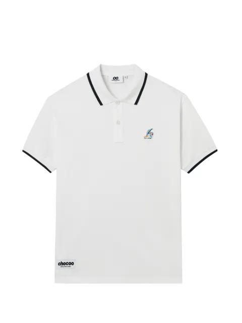 CHOCOOLATE trimmed embroidered polo shirt White B1XPOM00779X