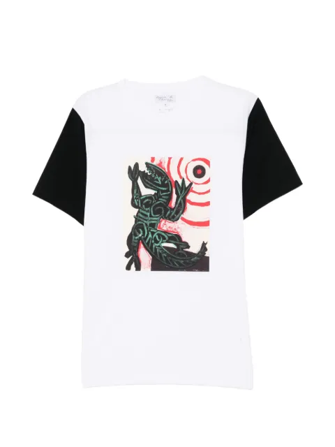 agnès b. graphic-print colour-block T-shirt White ECC7SFN7
