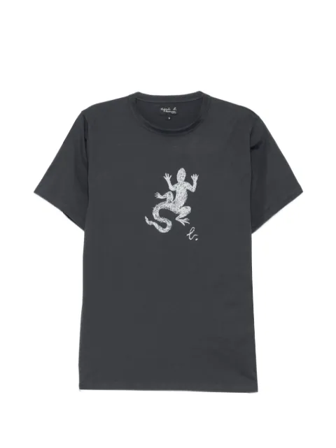 agnès b. graphic-print round neck T-shirt Grey EBK7SFQ4