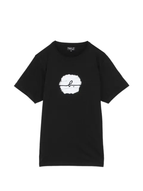 agnès b. graphic-print round neck T-shirt Black EBK7SFN9