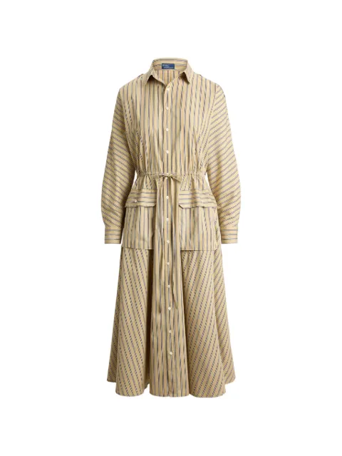 Polo Ralph Lauren striped drawstring-waist shirt dress Neutrals 211B17486001