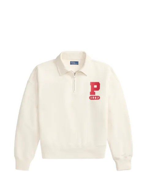Polo Ralph Lauren half-zip logo-print polo top White 211B17801001