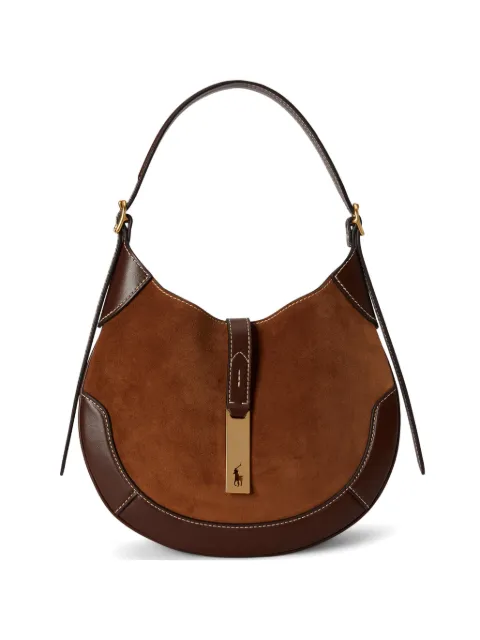 Polo Ralph Lauren Polo ID shoulder bag in suede and leather Brown 428945972008