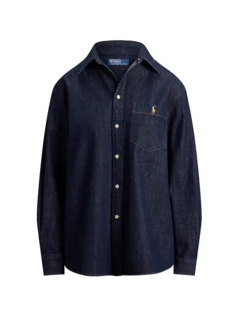 Polo Ralph Lauren logo-embroidered pocket shirt Blue 211B17136001