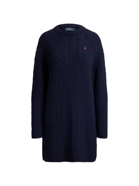 Polo Ralph Lauren cable-knit embroidered-logo mini dress Blue 211B17446001