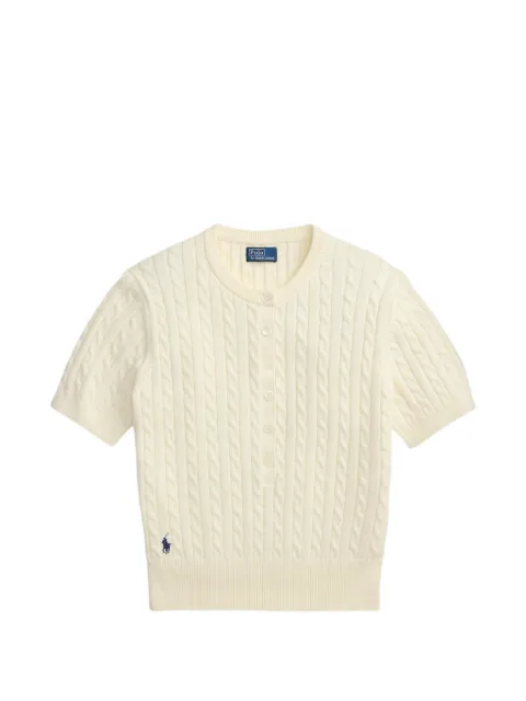 Polo Ralph Lauren cable-knit Henley sweater White 211B17746001