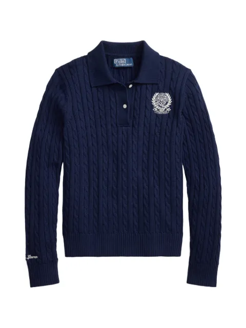 Polo Ralph Lauren Wimbledon cable embroidered polo sweater Blue 211B15810001